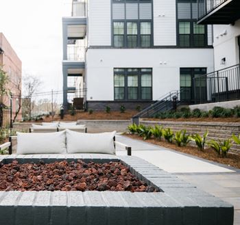 Outdoor courtyard with fire pit